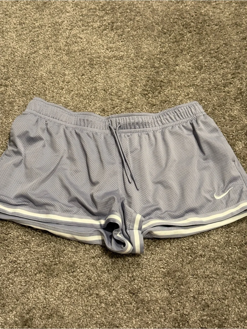 Nike Women’s Lavender Athletic Mesh Shorts with White Trim